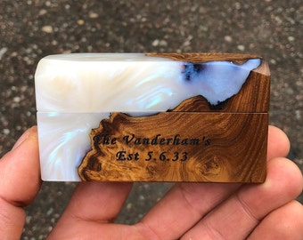 Personalized Engraved Wooden Ring Box: Wedding Ring Bearer Gift