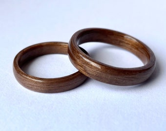 Walnut Bentwood Ring: Handmade Wooden Wedding Band
