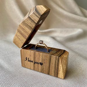 Jewelry Storage Box Engagement Ring Box Proposal Ring Box Wood