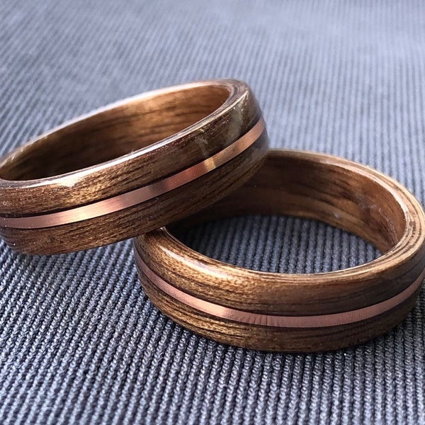 Anillo de madera doblada de nogal - Anillo de madera de nogal -anillo de boda de madera -anillos de madera para hombres - anillos de madera - madera de anillo para hombres - anillo de madera para hombres