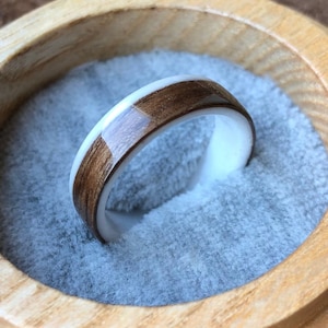 Walnut Bentwood Ring. Wooden Wedding Band. Engagement Wood Ring. Band wooden ring engagement Anniversary.Wood and resin mens wedding band