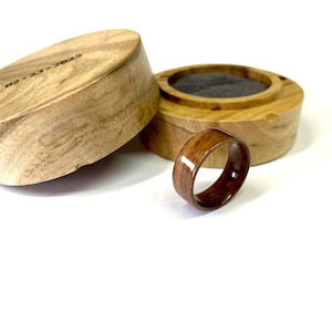 Handmade Walnut Wood Wedding Band: Minimalist Natural Ring