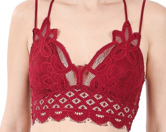 red and black bralette