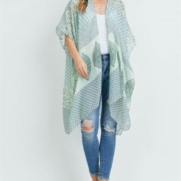 Kimono, Vacation kimono, beach cover up, summer jacket, loose fit jacket, Oversized Cardigan, bohemian