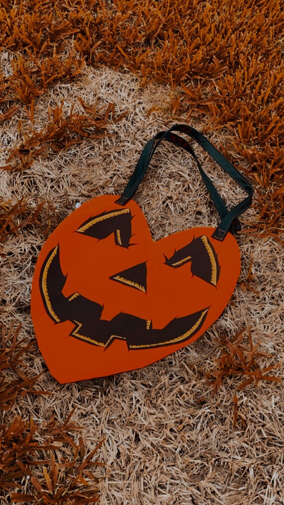 Ghoul Pumpkin Cotton Lined Tote Bag