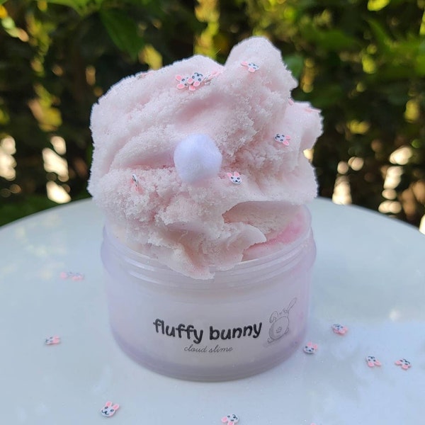 Fluffy Bunny Cloud Slime, 7.5 oz Pink Cloud Slime, Fluffy Slime, Slime for Beginners