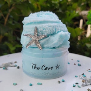 The Cove,  7 oz Blue Cloud Slime, Fluffy Slime, Slime for Beginners, Ocean Slime