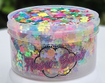 Flower Bomb, Sequin Bomb, Clear Slime, Crunchy Slime, Gifts for Kids