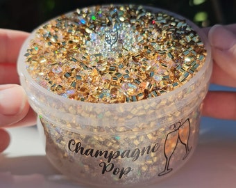 Champagne Pop, Bingsu Slime, Celebration Slime, Clear Slime, Gifts Ideas