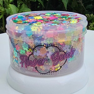 Flower Bomb, Sequin Bomb, Clear Slime, Crunchy Slime, Gifts for Kids image 3