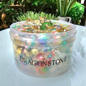Dragonstone, Clear Slime, Dragon Slime, Beaded Slime, Rainbow Slime, Gifts for Kids