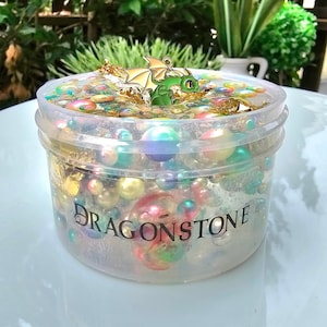 Dragonstone, Clear Slime, Dragon Slime, Beaded Slime, Rainbow Slime, Gifts for Kids