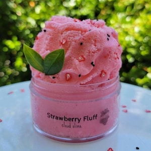 Strawberry Fluff, cloud slime, Fluffy Slime, Slime for Beginners, gifts ideas for kids