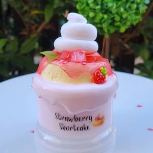 Strawberry Shortcake, DIY Slime, Clay Slime, Jelly Cube Slime, Thick Glossy Slime, Gifts for kids