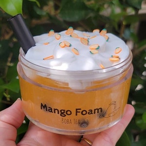Mango Foam, DIY Jelly Slime, Jelly Cube Slime, Inflating Slime, Boba Slime