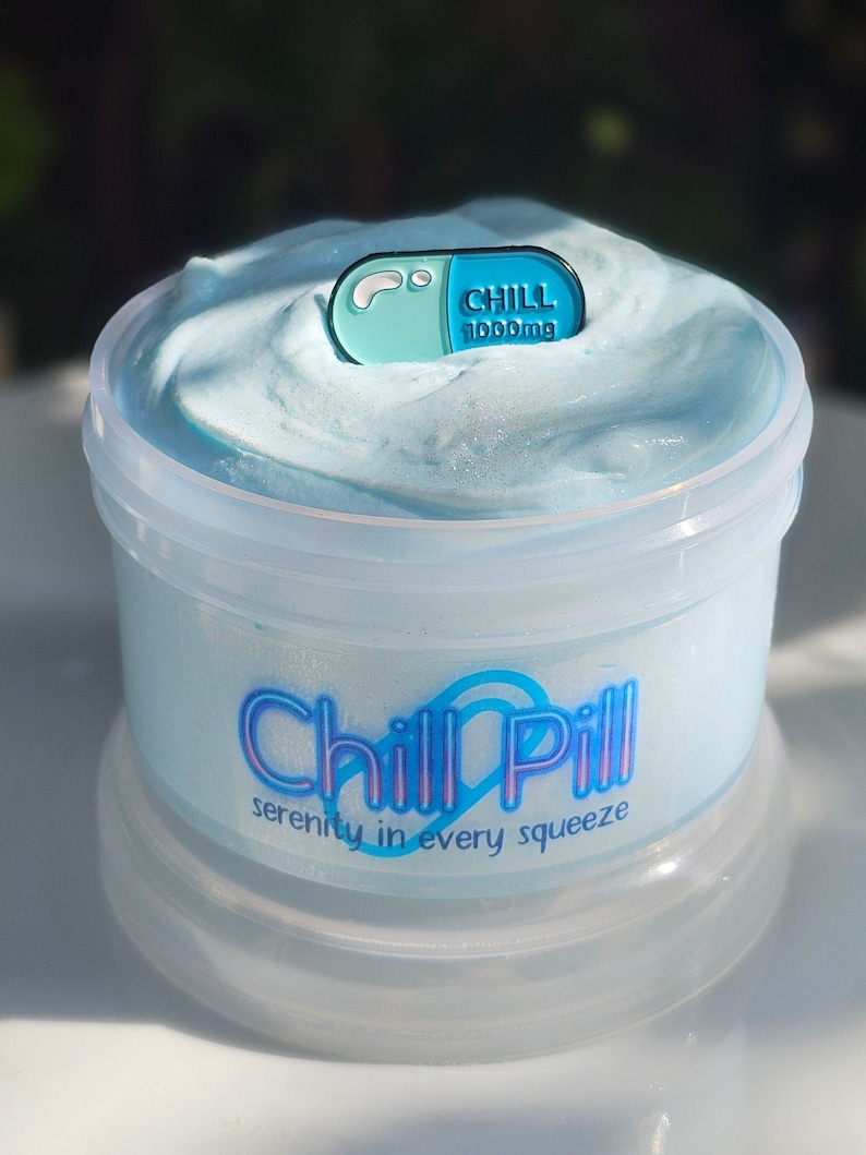 Chill Pill, Fluffy Butter Slime, Whipped Slime, Relaxing Slime, Slime for Beginners, Gifts for Kids image 2