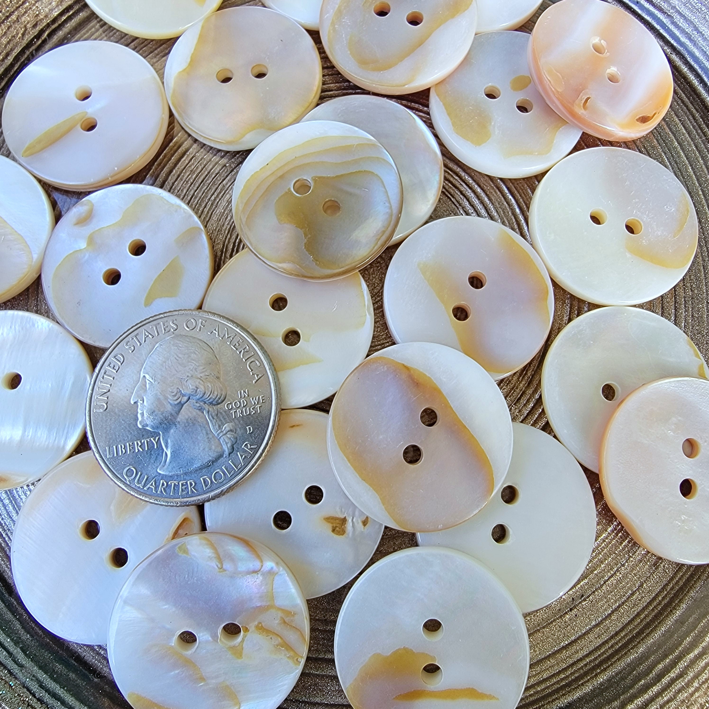 1 5/8 Genuine Blacklip Mother of Pearl Carved Buttons 