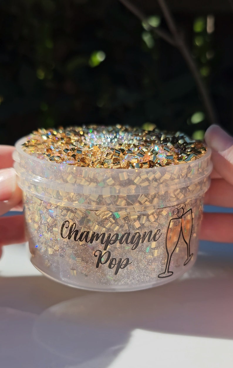 Champagne Pop, Bingsu Slime, Celebration Slime, Clear Slime, Gifts Ideas image 9