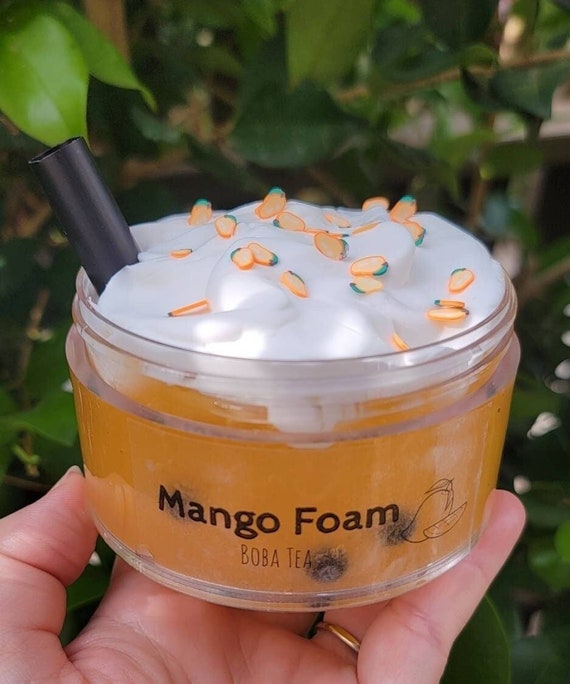 Mango Foam, DIY Jelly Slime, Jelly Cube Slime, Inflating Slime, Boba Slime