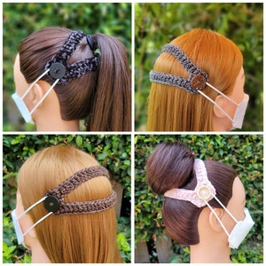 Ear Saver, Face Mask Ear Saver, Crochet Ear Saver, Ponytail Ear Saver, Hair Bun Ear Saver, Mask Lanyard, Mask Holder, Mask Extender