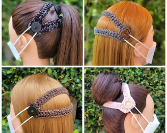 Ear Saver, Face Mask Ear Saver, Crochet Ear Saver, Ponytail Ear Saver, Hair Bun Ear Saver, Mask Lanyard, Mask Holder, Mask Extender