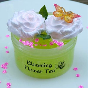 Blooming Flower, 10oz DIY Jelly Slime, Jelly Clay Slime.