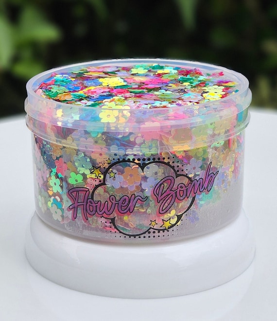 Flower Bomb, Sequin Bomb, Clear Slime, Crunchy Slime, Gifts for Kids