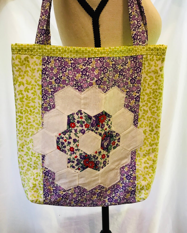 Easy Quilt Block Tote Bag SEWING PATTERN, Project Bag, Knitting Bag, Pockets,good Beginner
