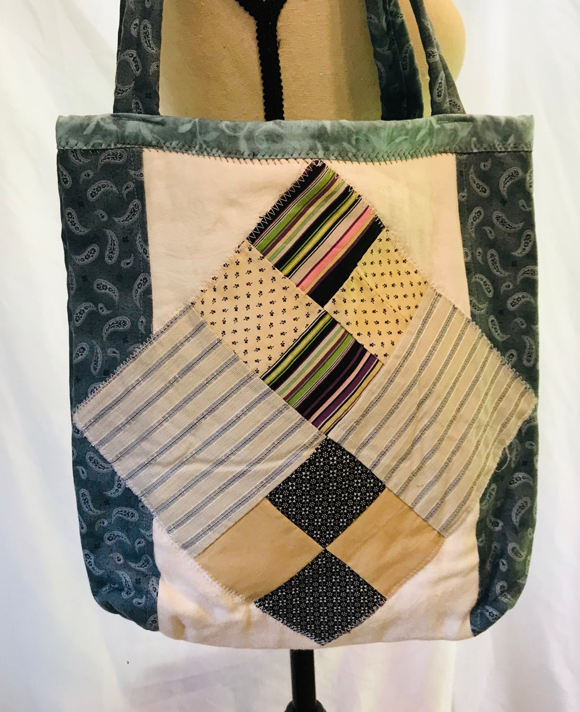 Easy Quilt Block Tote Bag SEWING PATTERN Project Bag Etsy