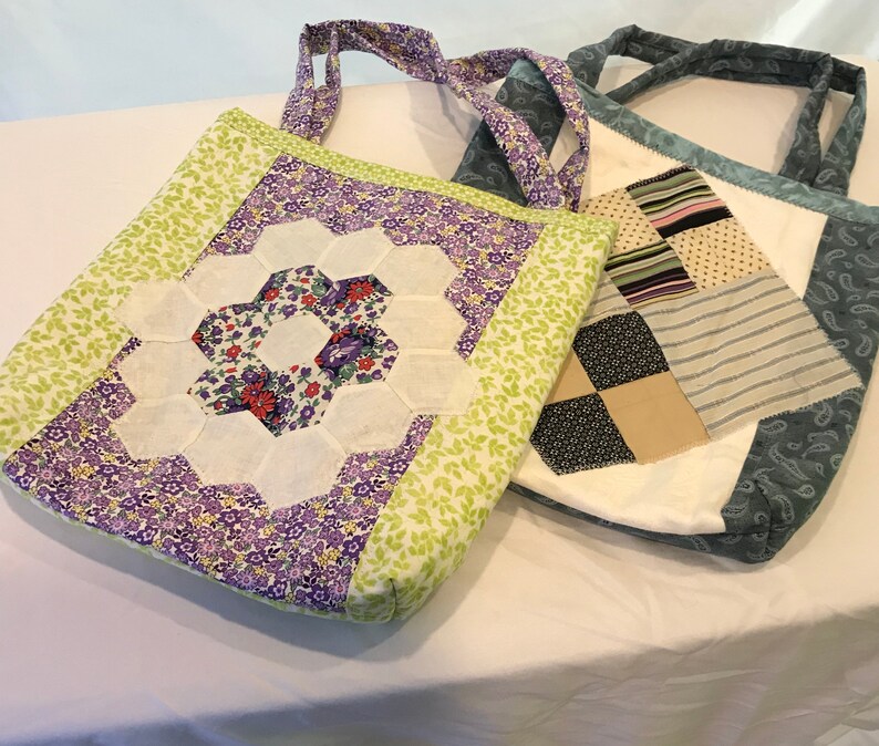 Easy Quilt Block Tote Bag SEWING PATTERN, Project Bag, Knitting Bag, Pockets,good Beginner