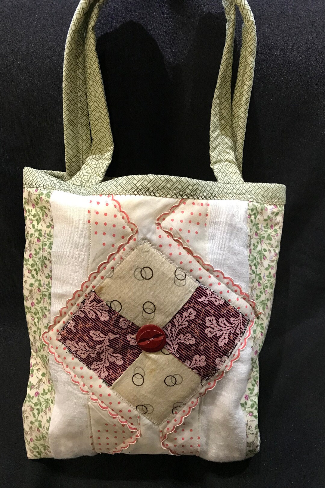 Easy Quilt Block Tote Bag SEWING PATTERN, Project Bag, Knitting Bag, Pockets,good Beginner