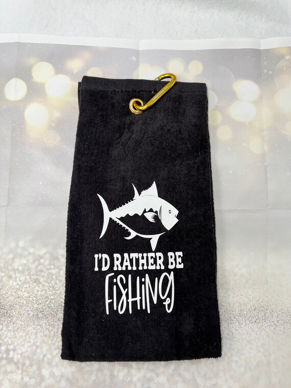 Fish on Fishing Towel, Fishing Towel With Hook, Father's Day Gift