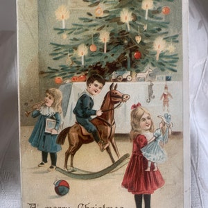 Vintage Christmas Color Postcard/Vintage Christmas Ephemera/Vintage Ephemera/Vintage Color Postcard/Vintage Holiday Postcard/Old Postcard
