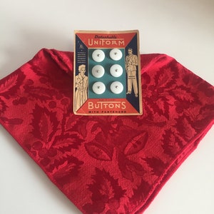 Vintage White Card Uniform Buttons/Uniform Buttons/Sewing Supply/Vintage Advertising Ephemera/Vintage Ephemera/White Buttons/Vintage Buttons
