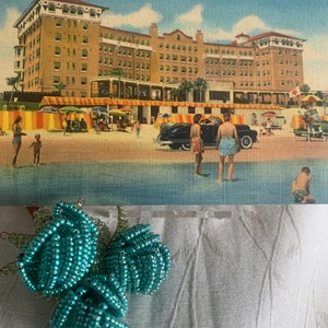Vintage Linen Daytona Beach Postcard/Vintage Color Linen Postcard/ Sheraton Plaza Hotel/Dayton Beach Florida Postcard/Tourist Linen Postcard