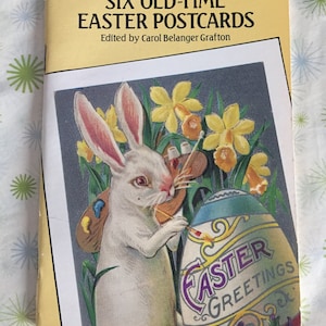 Vintage Carol Belanger Grafton Easter Postcard Booklet 1990/ Old Time Easter Postcards/ Vintage Easter Postcards/ 6 Blank Easter Postcards