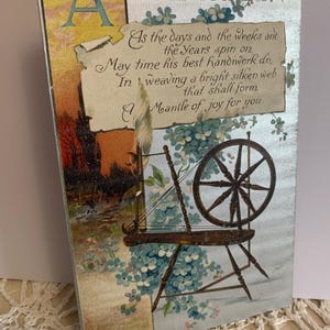 Vintage Vertical Forget Me Knot Blue Flower Metallic Postcard/ Vintage Postcards/ Vintage Ephemera/1908 Blue Floral Forget Me Knot Postcards