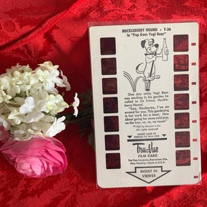 Vintage Single Huckle Berry Hound Tru-Vue Film Card 1960 /Vintage Tru-Vue Card / Vintage Ephemera/1960 Tru-Vue Film Card / Old Tru-Vue Card