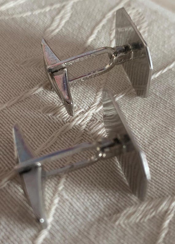 Vintage Sterling Silver Engraved Cufflink Set - S… - image 7