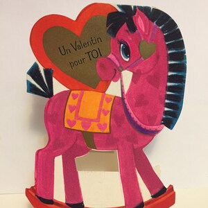 Vintage French Language Children's Valentine's Day Card/Vintage Children's Valentine Cards/ Old Valentine Ephemera/Scrapbooking Valentines