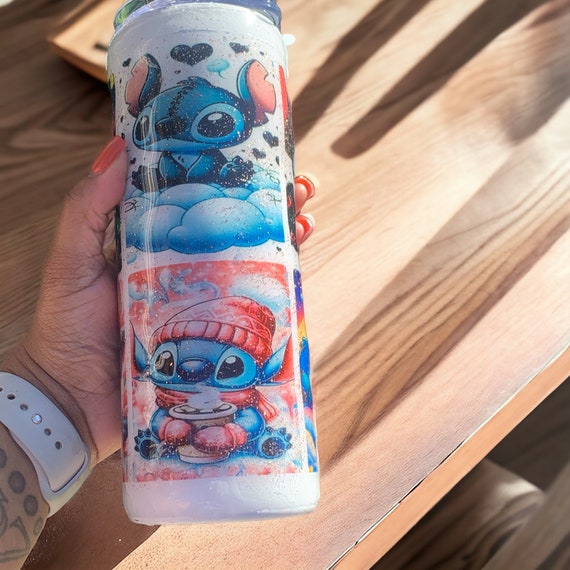Stitch Inspired Tumbler Cup: Handcrafted Glitter Epoxy 20oz