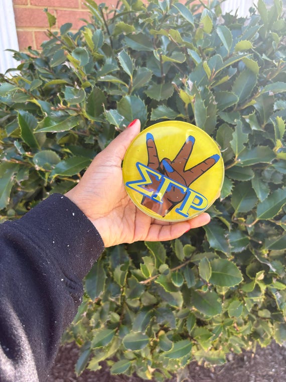 Sigma Gamma Rho Sorority Hand Sign Coaster - Epoxy Resin Vinyl Drink Coaster
