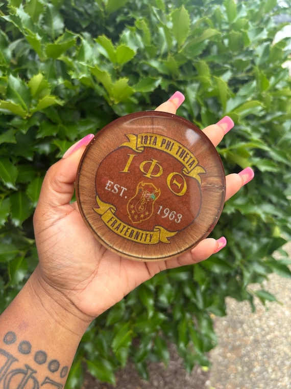 Handmade Iota Phi Theta Coasters - Resin Drink Coasters for Fraternity Members