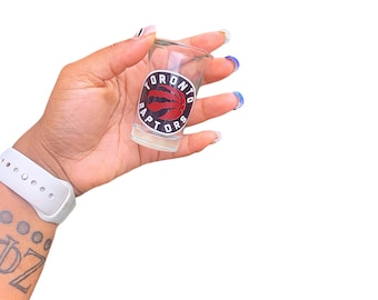 Handcrafted Toronto Raptors Shot Glass with Long-lasting Vinyl Detailing