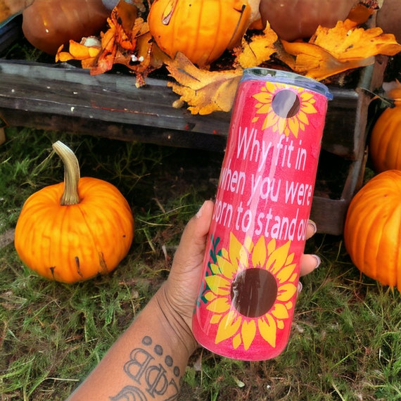 Stand Out in Style with a Sunflower Tumbler - Handcrafted with Permanent Vinyl and Epoxy Resin