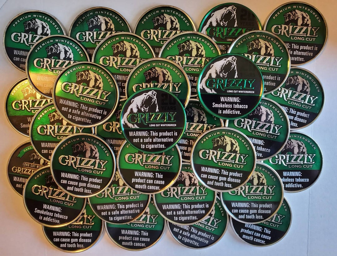 50 Grizzly Premium Wintergreen Long Cut Lids