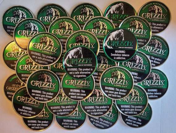 50 Grizzly Premium Wintergreen Long Cut Lids