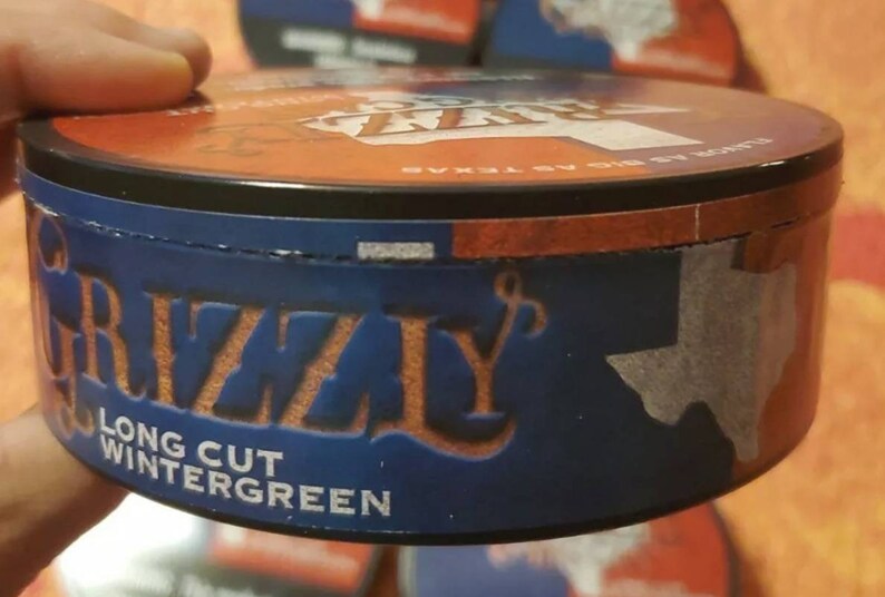 Empty Grizzly Big Can Long Cut Wintergreen Texas Edition Etsy