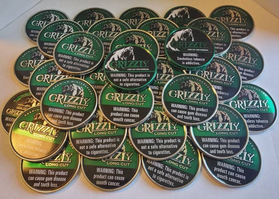 50 Grizzly Premium Wintergreen Long Cut Lids