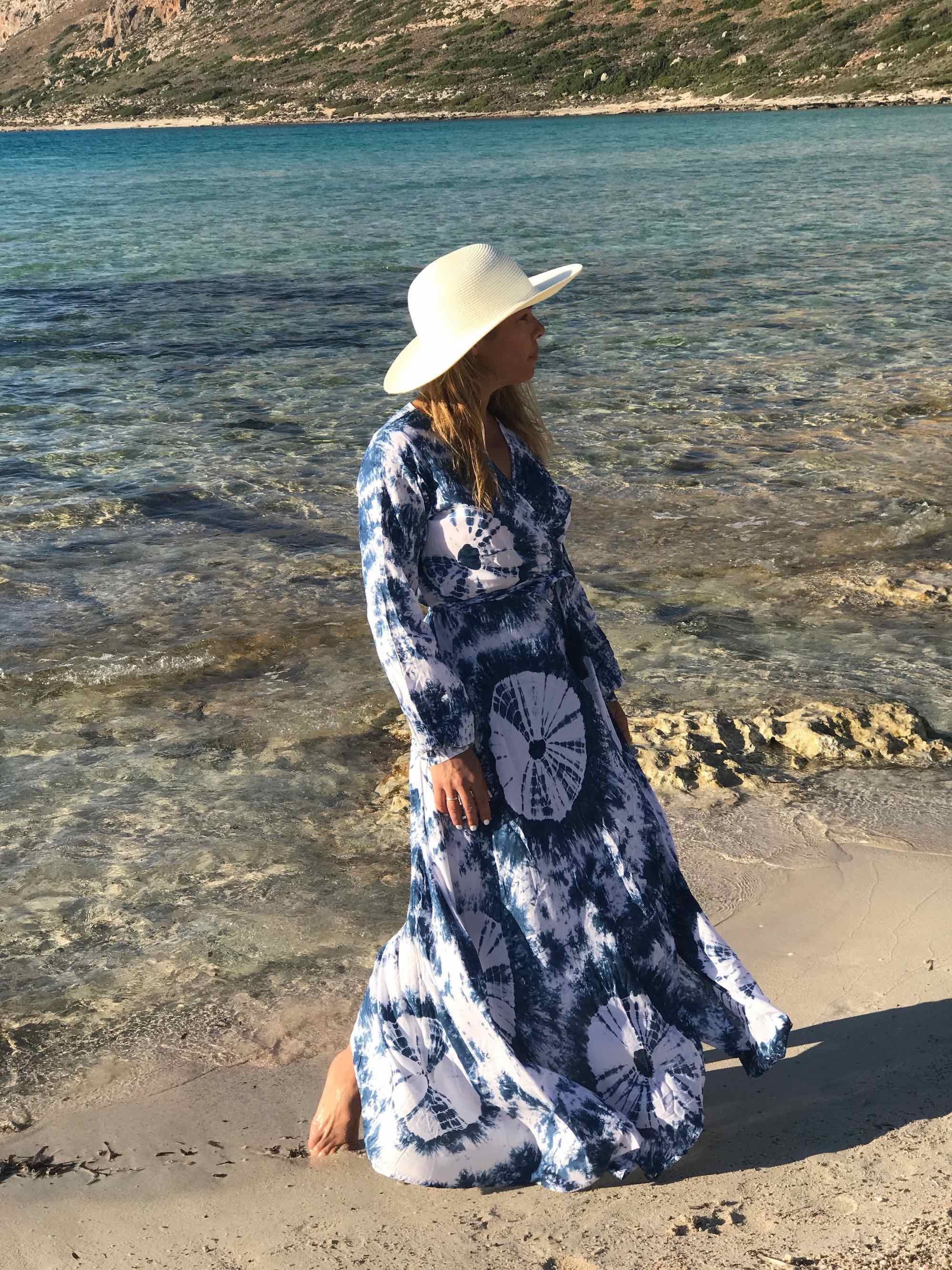 Tie Dye Wrap Dress Boho Long Dress Long Sleeve Resort Wear | Etsy Australia